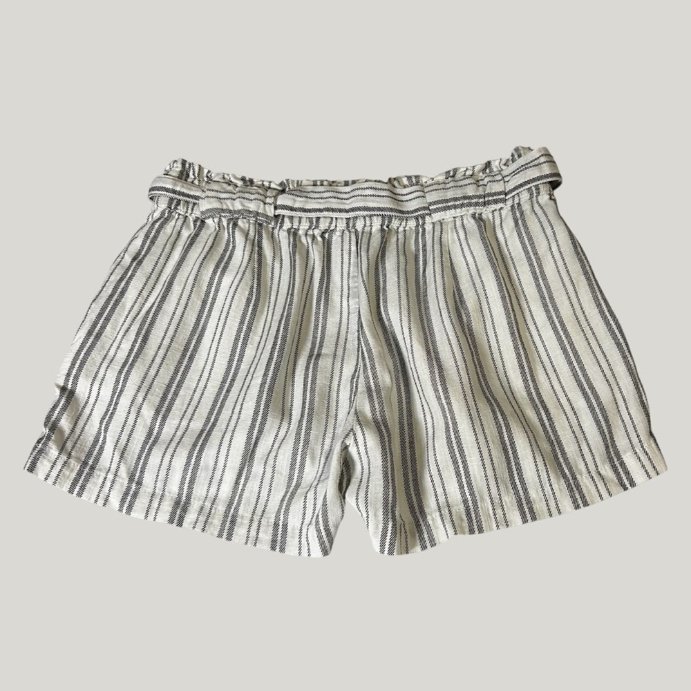 Indigo Rising linen cotton blend paper bag striped shorts. Size Medium - Picture 2 of 5